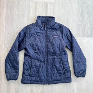 Girls' Patagonia Nano Puff Jacket - Navy Blue, Size Medium/10